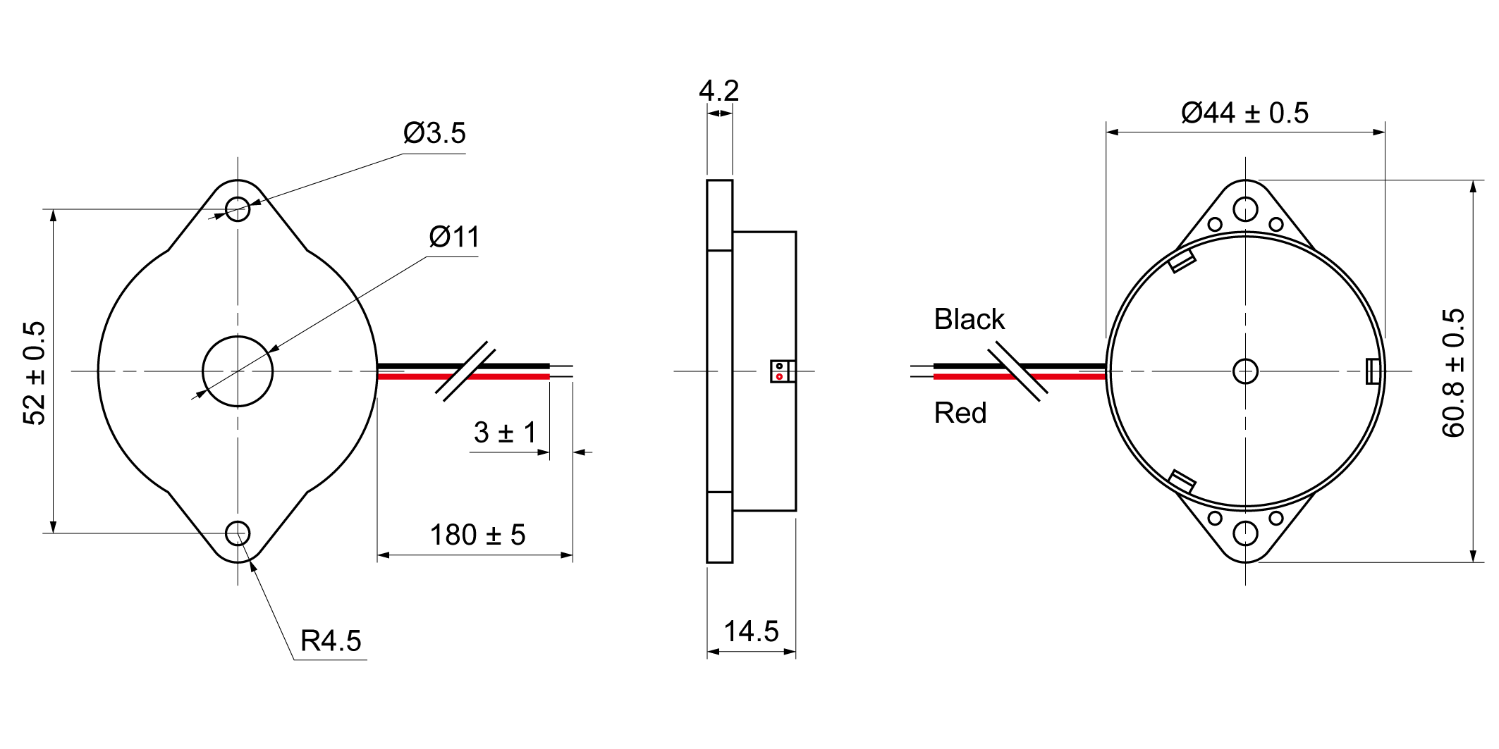 PT4414E-25A80-W Mechanical Drawing